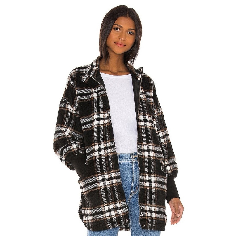 BB Dakota Plaid Times Coat Multi Plaid Size XS